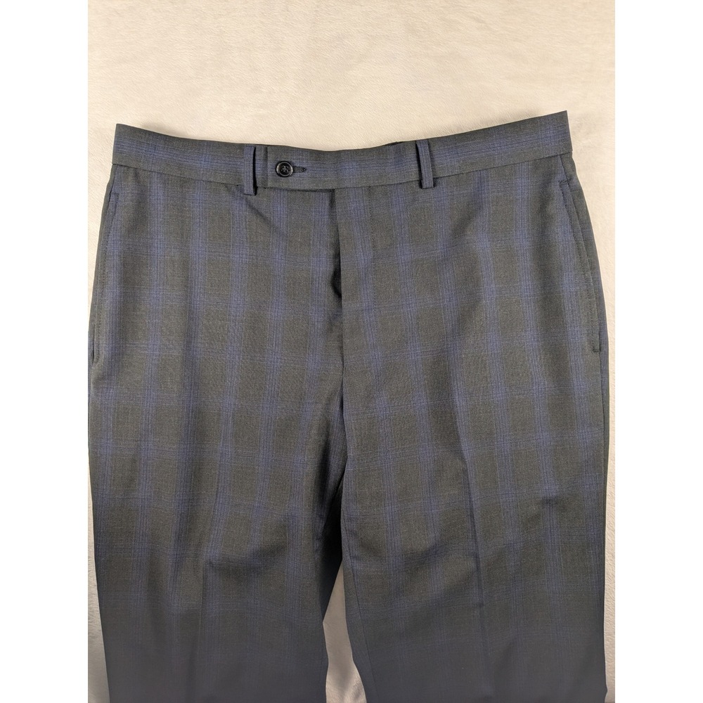 Calvin Klein Men's Wool Natural Stretch Plaid Suit 40R Pants 35x31 (Mint) - Picture 12 of 15